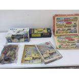 A boxed diecast Russian flying boat M6P-2 and a boxed Frog Mk V single seat fighter model kit