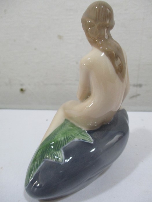 A Royal Copenhagen figure of a mermaid on a rock, a 100 year anniversary piece along with a - Image 3 of 10