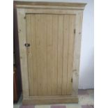 A large antique pine cupboard with single door