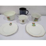 A selection of Axminster crested china along with an Axminster Weavers mug 2005