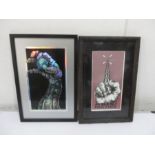 Two Emek prints - limited edition No. 68/150 and a signed Axis of Justice
