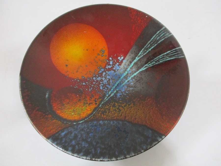 An Alan Clarke pottery dish "Genesis", approx 24.5cm