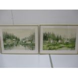 Two limited edition signed prints 'Pont Pill Creek, Cornwall' & 'Morden Mill, Cotehele, Cornwall' by