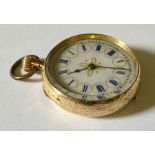 A 14ct gold ladies fob watch