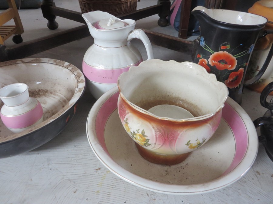 A collection of three jug and bowl sets etc. - Image 4 of 5