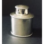 A hallmarked silver tea caddy. Sheffield 1906, Atkin Bros