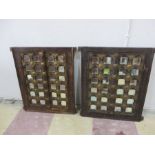 A pair of Islamic mirrored shutters - 52cm x 42cm