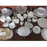 A collection of various china and glass including part dinner & tea service