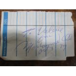 A Muhammed Ali signed sheet "To Valerie" and dated Oct 3- 79,signed to the vendor in front of them