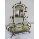 A Victorian small brass dressing table set in the form of a dressing table A/F