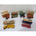 A collection of boxed Dinky toys including Coventry Climax Fork Lift Truck, Heavy Tractor, Bedford