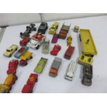 A collection of various diecast cars including Corgi, Matchbox etc