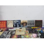 A collection of various records including Bob Dylan