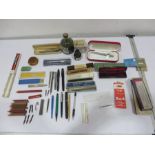 A collection of fountain pens, ball point pens, writing instruments etc including Sheaffer,