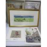 A watercolour signed Don Glynn along with an unframed one, and oil painting of Venice signed