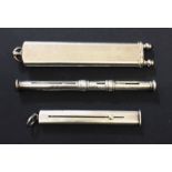 A S Mordan Co sterling silver pencil, a hallmarked silver combination pen/pencil and one other.