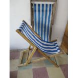 Two vintage deckchairs