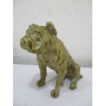 A brass figure of a bulldog