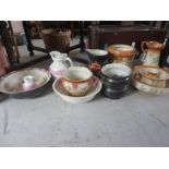 A collection of three jug and bowl sets etc.