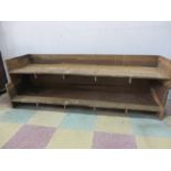 Vintage wooden shop display shelves