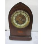 An inlaid Edwardian mantle clock