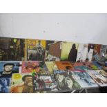 A collection of records including David Bowie, T-Rex etc.- in two boxes