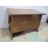 An oak Arts & Crafts log bin