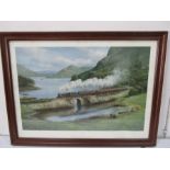 A large framed print "Skye Boat Train" after Don Breckon