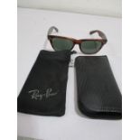 A pair of vintage ladies Ray Ban "Wayfarer" sunglasses with soft case