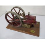 A Samuel G Jowitt beam engine on oak plinth "Jowitt Major"