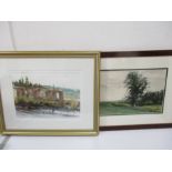 Two watercolours, Don Glynn and Peter Mac Karell