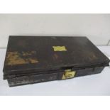 A Gieve, Matthews & Seagrove Ltd. naval trunk with brass plaque named to E.G.N Rushbrooke R.N ( Vice