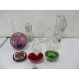 A collection of decorative glassware including Murano etc.
