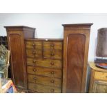 A Victorian combination wardrobe with central chest of drawers