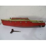 A Hornby clockwork speedboat "Viking" with key ( in office), appears to run