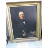 A large Victorian oil painting of a gentleman, Mr Long, a banker circa 1840, 111 cm x 90 cm