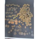 A collection of copper coinage