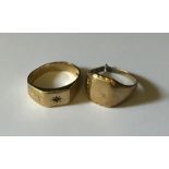 Two 9ct gold scrap rings. Total weight 8.9g
