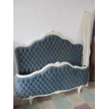 A French double bed with button back upholstery