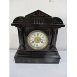 An HAC German wooden mantle clock, 14 day with strike