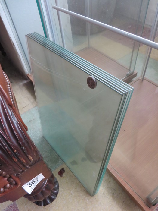 A pair of lockable glass display cabinets- keys in office - Image 4 of 6