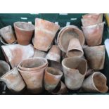 A collection of mainly Victorian flower pots, some A/F