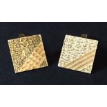 A pair of 9ct gold cufflinks. Total weight 10.8g