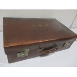 A vintage leather suitcase