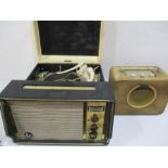 A Dansette portable record player along with an Ever Ready "Sky Queen" radio