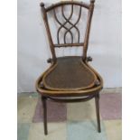 An unusual Thonet bentwood dining chair