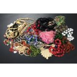 A collection of costume jewellery, mainly necklaces.