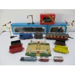 Airfix locomotives, Hornby Dublo crossing, Dinky locomotive etc.