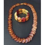 Baltic amber necklace and bracelet.