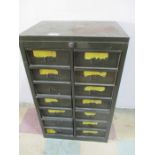 A set of industrial drawers